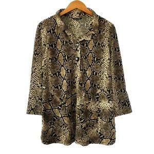 John Mark Snake Print Blouse - Brown and Black